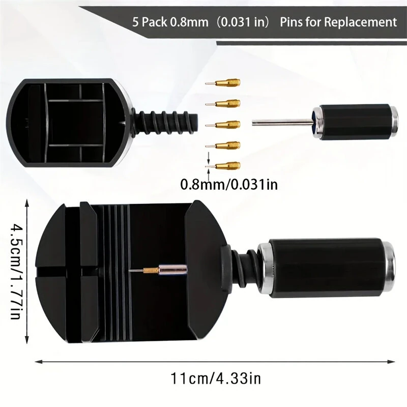 (image for) 11pcs Watch Link Removal Tool Kit Watch Band Tool Chain Pin Remover Repair Tool Kit for Watch Band Adjustment Watch, Watch Bracelet Sizing And Watch Repair