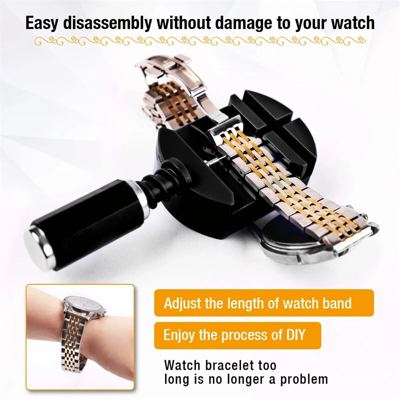 (image for) 11pcs Watch Link Removal Tool Kit Watch Band Tool Chain Pin Remover Repair Tool Kit for Watch Band Adjustment Watch, Watch Bracelet Sizing And Watch Repair