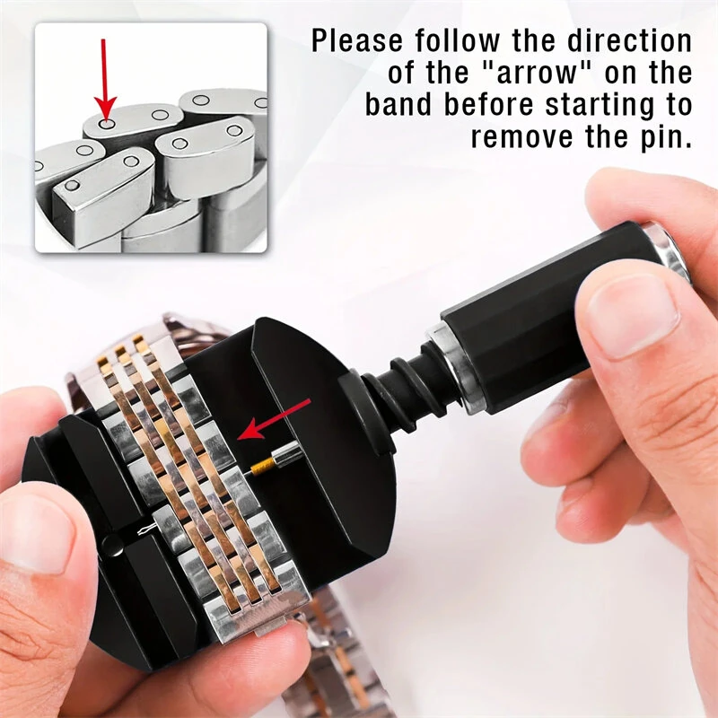 (image for) 11pcs Watch Link Removal Tool Kit Watch Band Tool Chain Pin Remover Repair Tool Kit for Watch Band Adjustment Watch, Watch Bracelet Sizing And Watch Repair