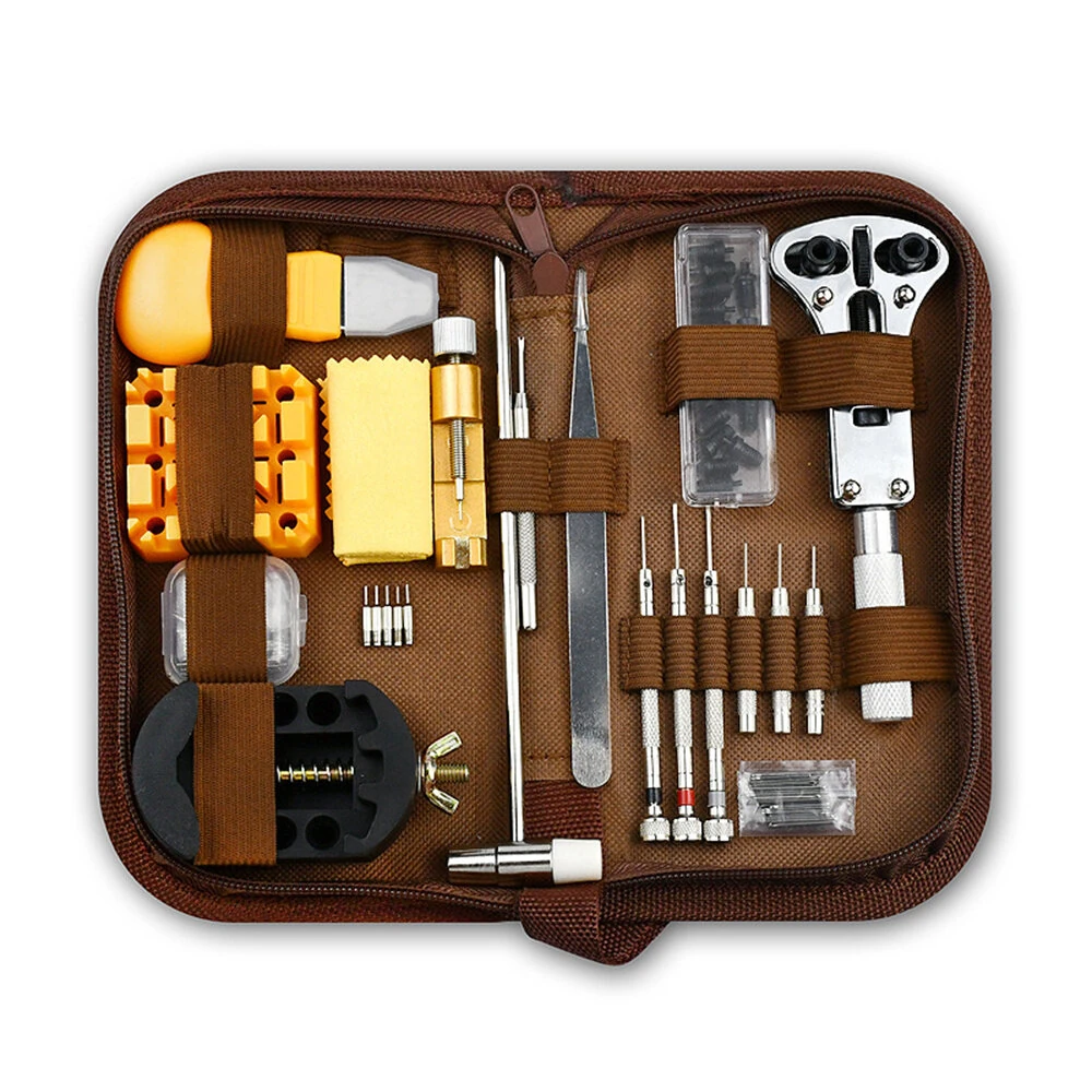 (image for) 168pcs in 1 Watch Repair Kit, Case Remover Opener Bar Set, Watch Strap Link Needle Tool Set Watch Battery Replacement Tool Kit