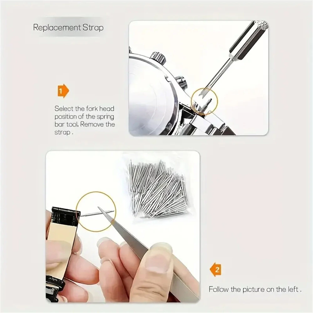 (image for) 168pcs in 1 Watch Repair Kit, Case Remover Opener Bar Set, Watch Strap Link Needle Tool Set Watch Battery Replacement Tool Kit