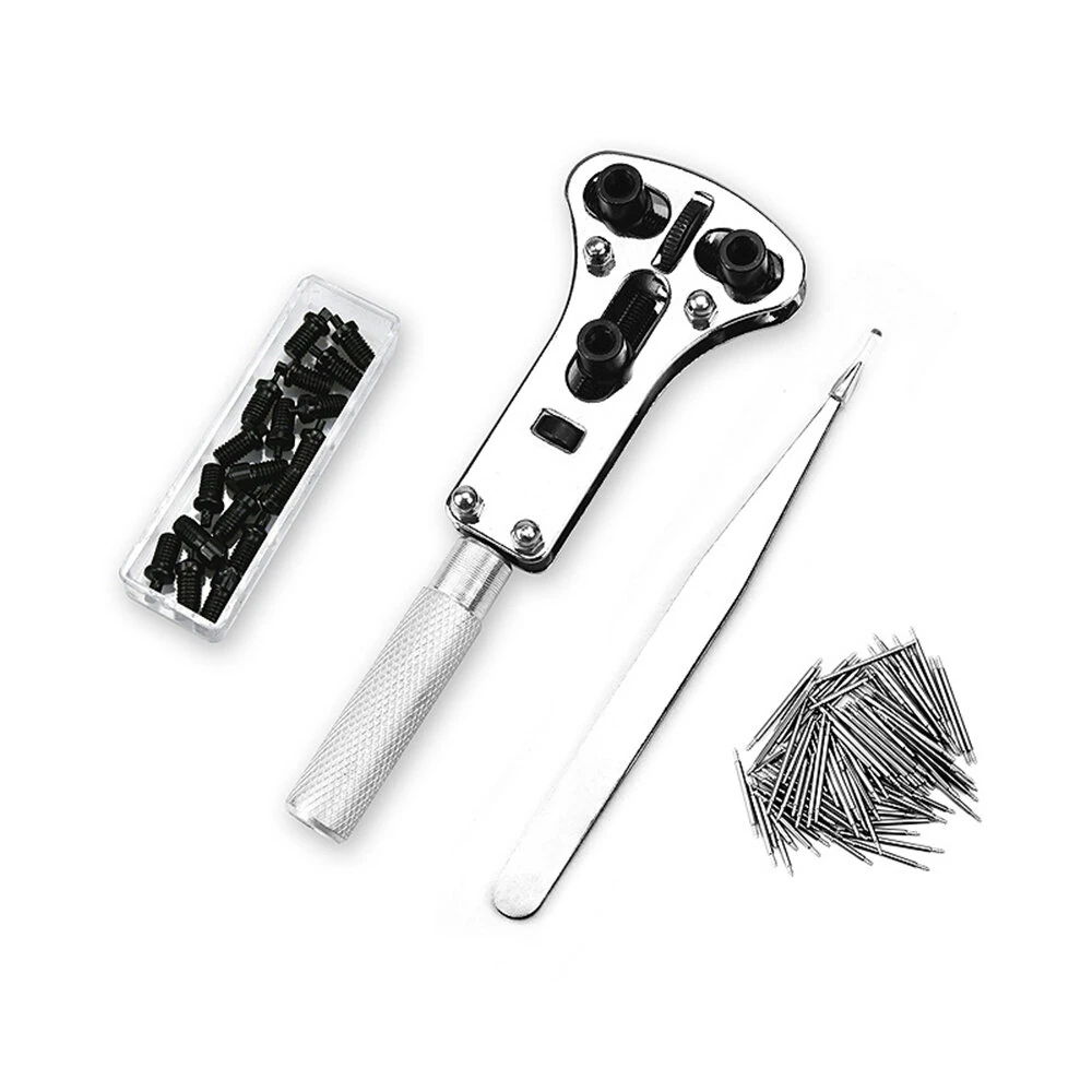 (image for) 168pcs in 1 Watch Repair Kit, Case Remover Opener Bar Set, Watch Strap Link Needle Tool Set Watch Battery Replacement Tool Kit