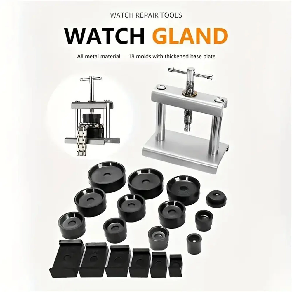 (image for) 18pcs Professional Watch Press Set Watch Back for CASE Closing Tool & Fitting Dies Watch Repairing Tool Die Kit for Watchmaker