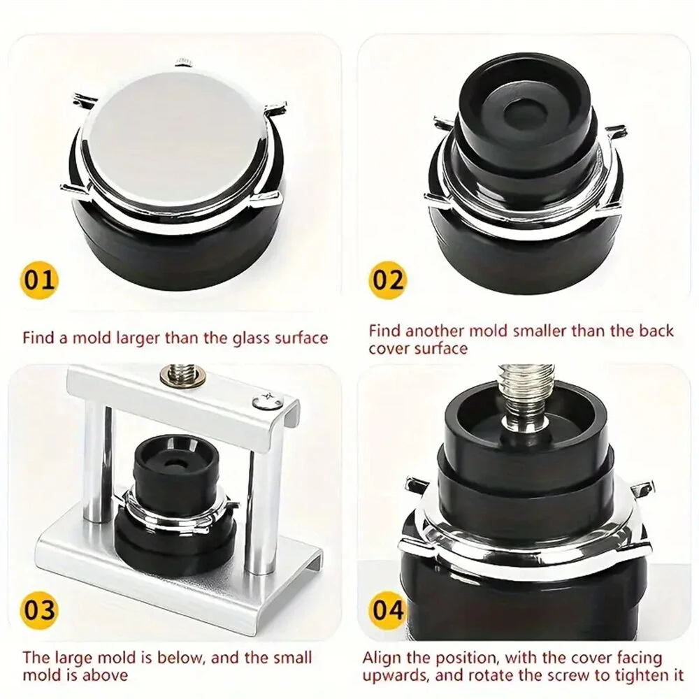 (image for) 18pcs Professional Watch Press Set Watch Back for CASE Closing Tool & Fitting Dies Watch Repairing Tool Die Kit for Watchmaker