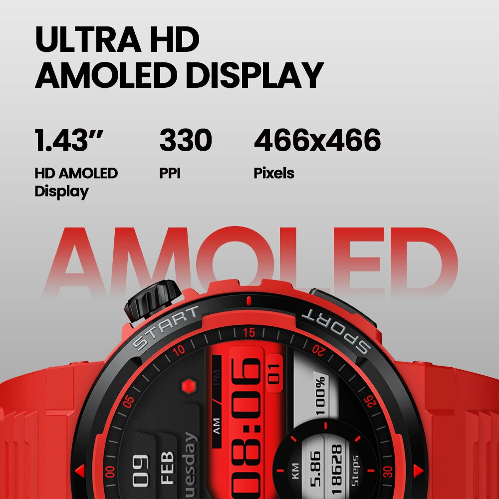 (image for) [2024 World Premiere]Zeblaze Ares 3 Plus 1.43 inch AMOLED Stainless Steel Navigation Crown IP68 Waterproof Realtek8773 Voice Calling 100+ Sport Modes 24H Health Monitor SpO2 Smart Watch
