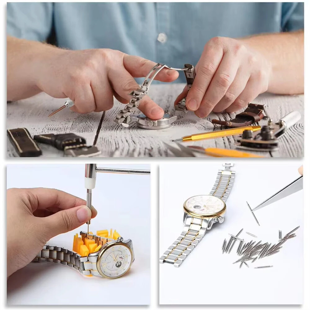 (image for) 212pcs Watch Repair Tool Kit - Aluminum Alloy Watchmaker Set with Pry Knife, Screwdrivers, Pin Hammer, Band Link Tools for Watch Repairs