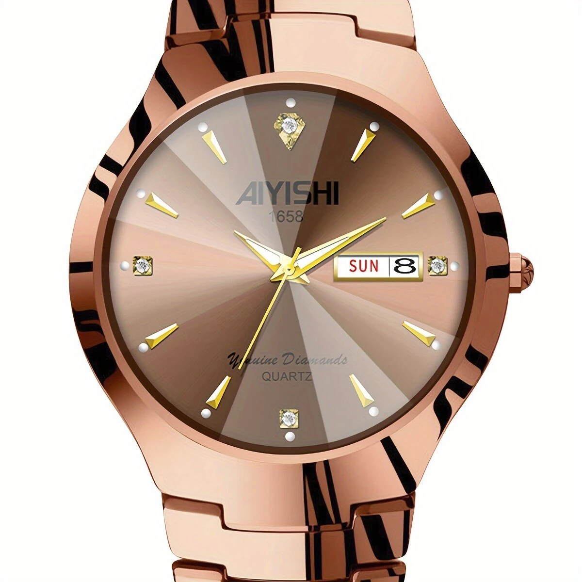 (image for) AIYISHI Men Business Watch Waterproof Automatic Quartz Watches Luminous Double Date Wristwatch