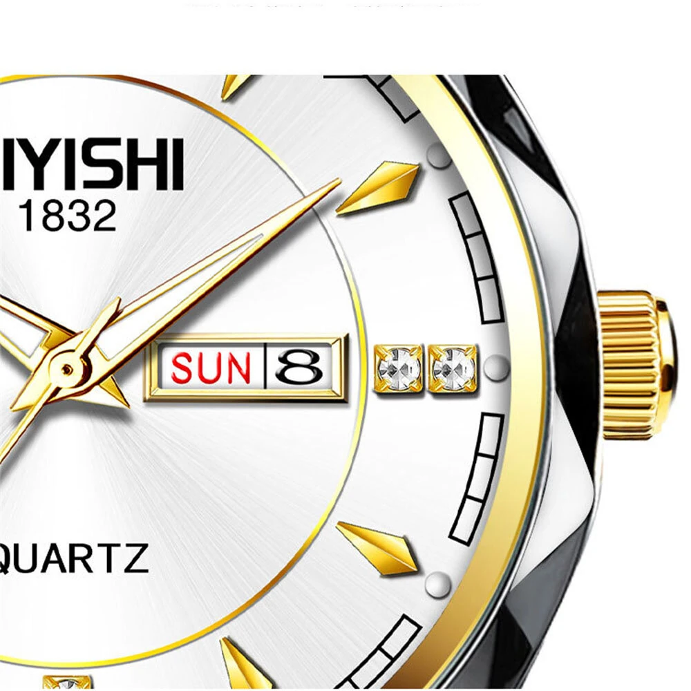 (image for) AIYISHI Men Watches Luxury Brand Luminous Waterproof Business Watch Stainless Steel Strap Quartz Watch