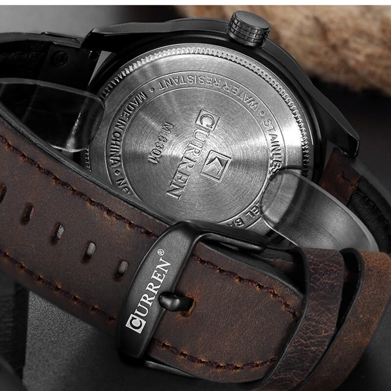 (image for) CURREN Men Classic Sports Quartz Watch Large Dial Fashion Casual Watches Waterproof Watch with Calendar, Luminous Hands