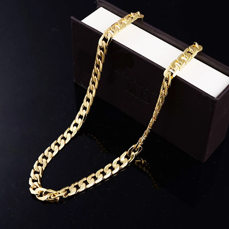 (image for) Fashion Men Women Neck Necklace Classic Chain Jewelry Male Trendy Chain Necklace HipHop Jewelry Gift