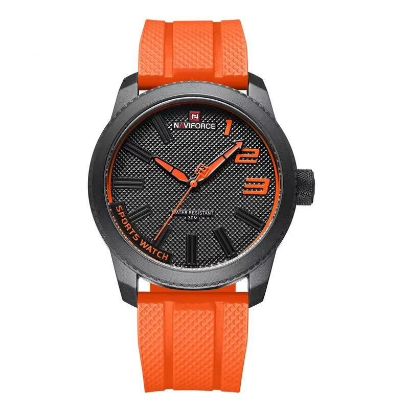(image for) NAVIFORCE Men Sport Watch TPU Strap Simple Dial Quartz Wristwatch Waterproof Watch