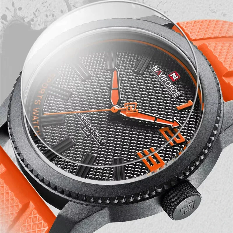(image for) NAVIFORCE Men Sport Watch TPU Strap Simple Dial Quartz Wristwatch Waterproof Watch