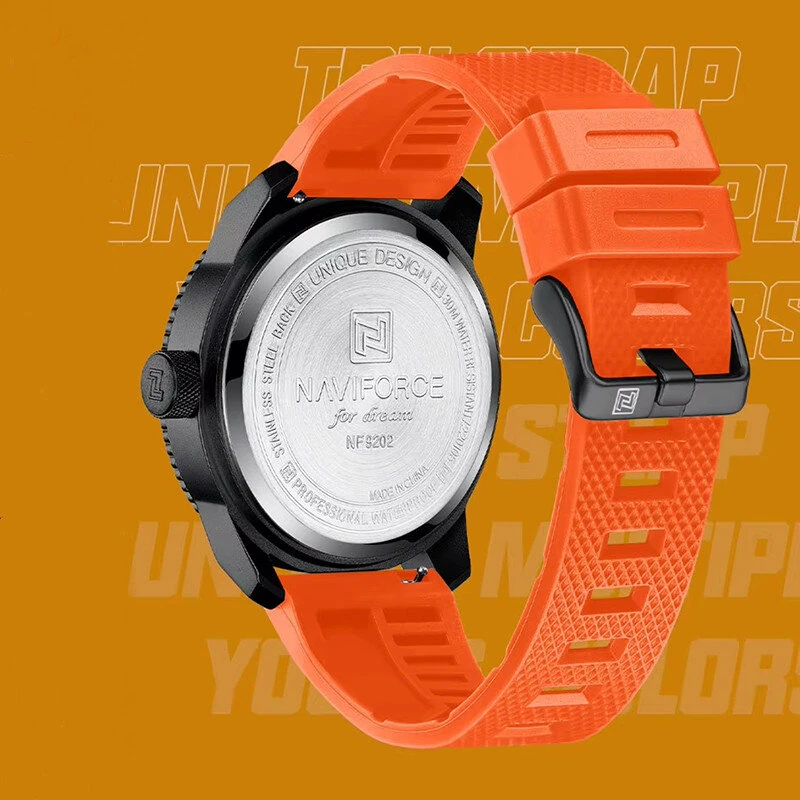 (image for) NAVIFORCE Men Sport Watch TPU Strap Simple Dial Quartz Wristwatch Waterproof Watch