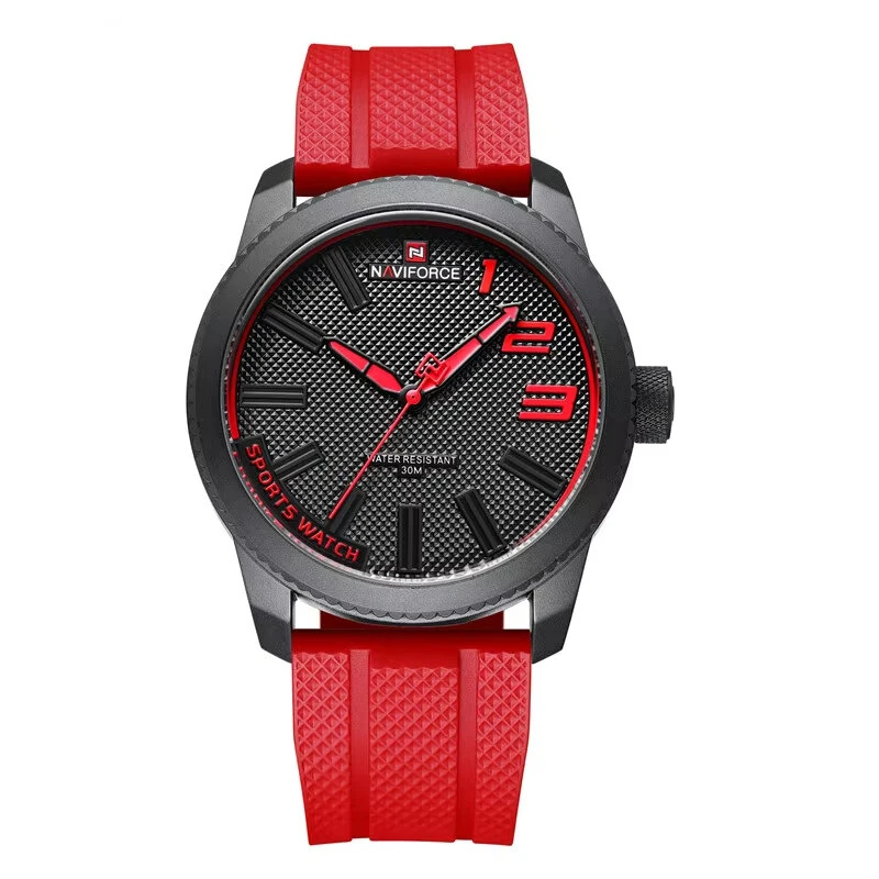 (image for) NAVIFORCE Men Sport Watch TPU Strap Simple Dial Quartz Wristwatch Waterproof Watch