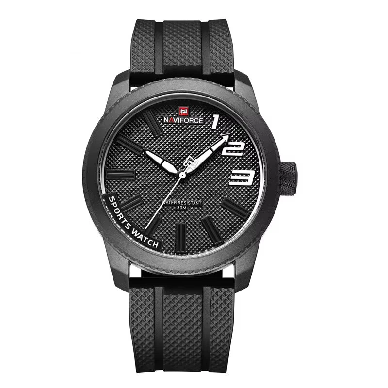 (image for) NAVIFORCE Men Sport Watch TPU Strap Simple Dial Quartz Wristwatch Waterproof Watch