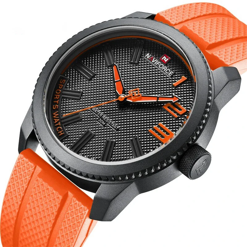 (image for) NAVIFORCE Men Sport Watch TPU Strap Simple Dial Quartz Wristwatch Waterproof Watch