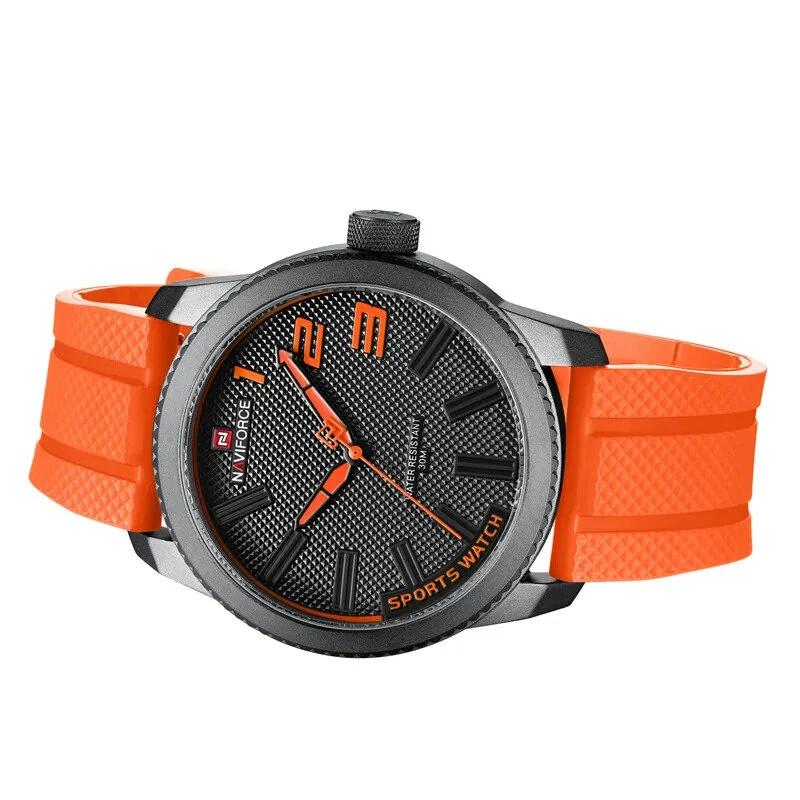(image for) NAVIFORCE Men Sport Watch TPU Strap Simple Dial Quartz Wristwatch Waterproof Watch
