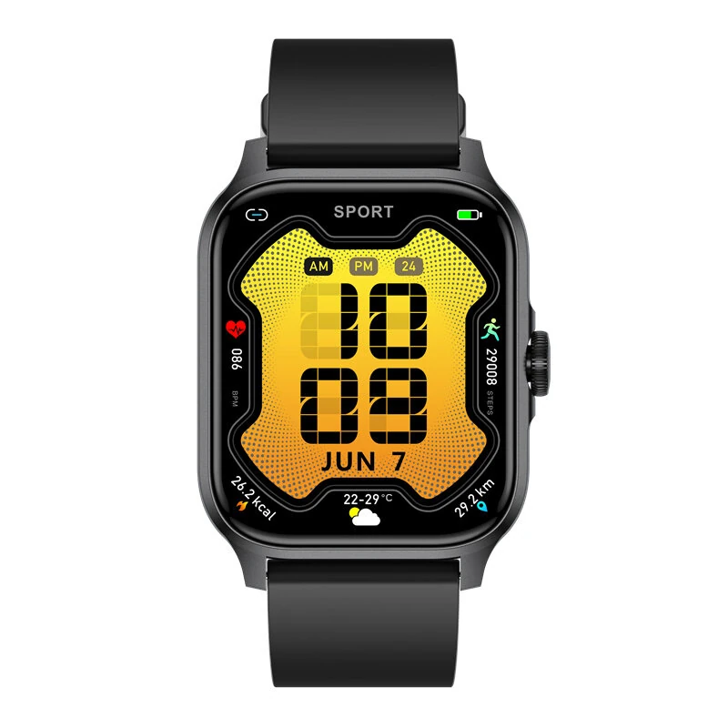 (image for) QX15 1.85inch HD Screen HiFi Music Voice Assistant bluetooth Call Heart Rate Blood Pressure Blood Oxygen Monitor Sleep Monitoring Women's Health Multi-sport Modes Music Playback IP68 Waterpro