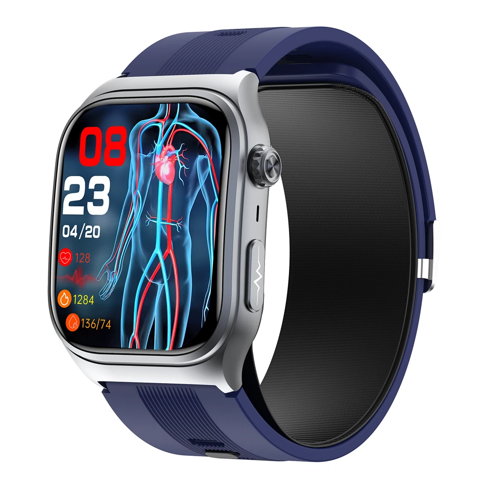 (image for) S15 2.06inch 3D Curved AMOLED Air Pump Airbag Accurate Blood Pressure Measurement ECG AI Medical Diagnosis Blood Sugar Blood Lipid Measurement Uric Acid Function bluetooth Call Heart Rate Blo