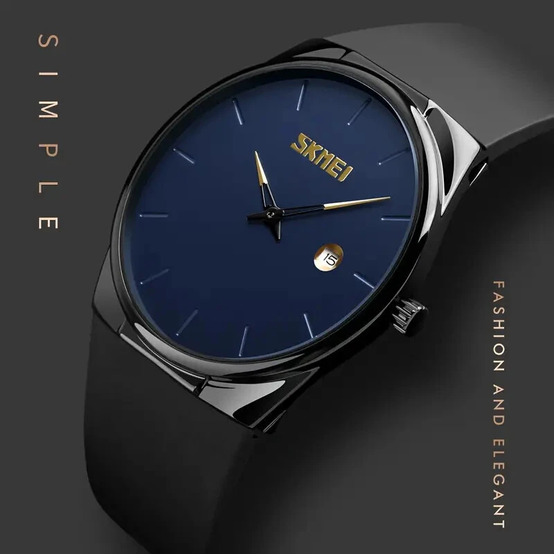 (image for) SKMEI Men's Quartz Watch Waterproof Small Dial Date Calendar Simple Fashion Sports Watch for Men Women