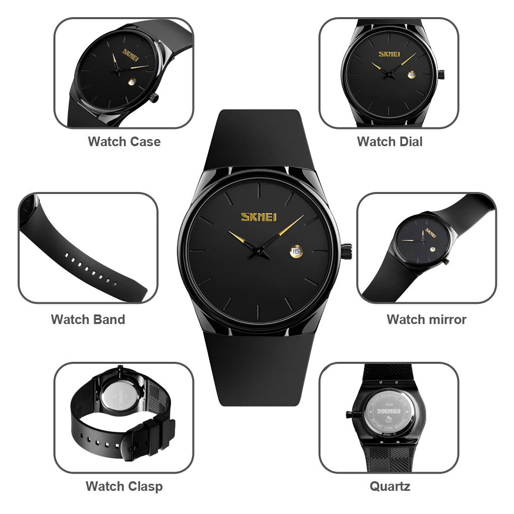 (image for) SKMEI Men's Quartz Watch Waterproof Small Dial Date Calendar Simple Fashion Sports Watch for Men Women