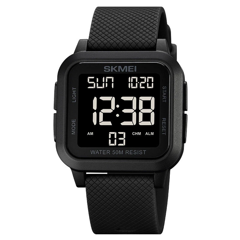 (image for) SKMEI Square Large Screen Men Sports Electronic Watch Waterproof Watch Night Light Digital Wrist Watches, Suitable For Boys And Girls, Birthday Gift