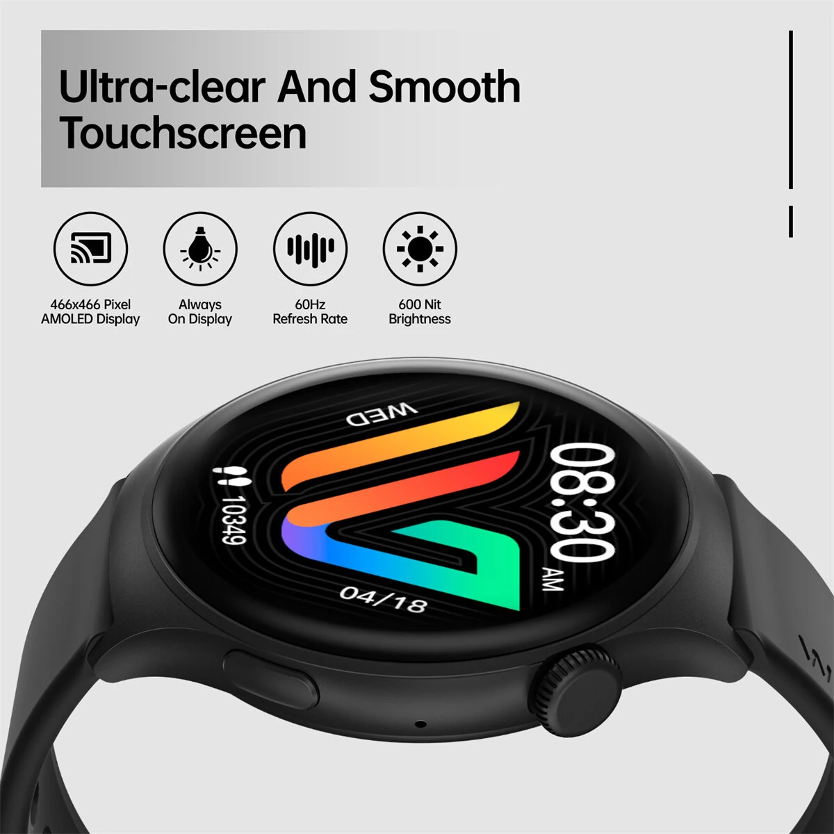 (image for) Weofly Curve 1.43inch AMOLED Display bluetooth Call Heart Rate Blood Pressure Blood Oxygen Monitor Sleep Monitoring Stress Measurement Female Health Multi-sport Modes Music Playback IP68 Wate