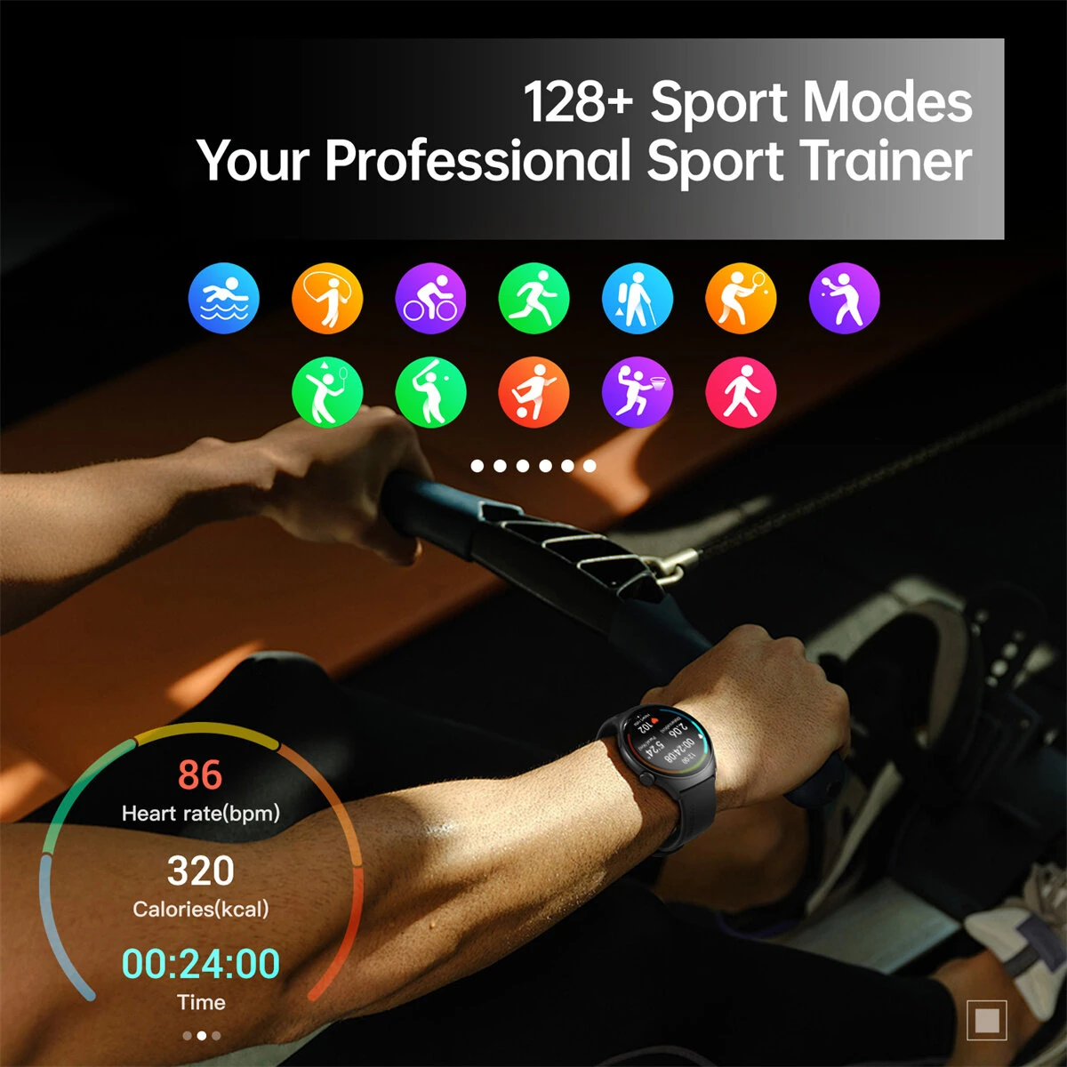 (image for) Weofly Curve 1.43inch AMOLED Display bluetooth Call Heart Rate Blood Pressure Blood Oxygen Monitor Sleep Monitoring Stress Measurement Female Health Multi-sport Modes Music Playback IP68 Wate