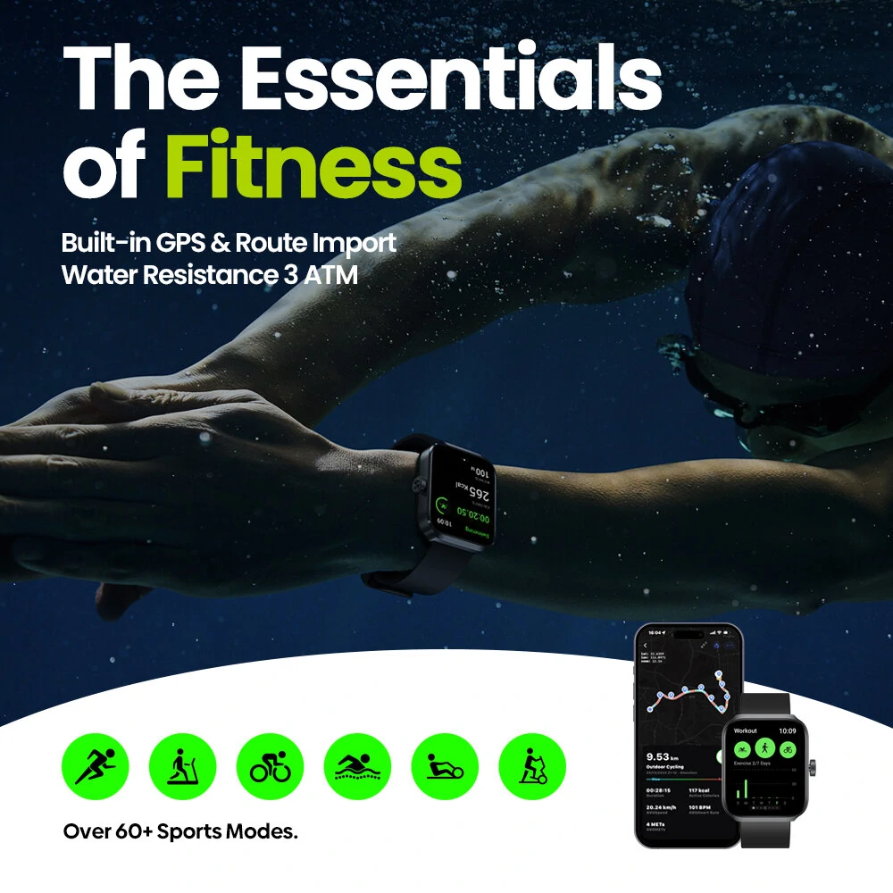 (image for) [World Premiere]Zeblaze Beyond 3 Plus Built-in GPS & Route Import 1.78 inch AMOLED 3 ATM Swimming Stainless Steel Navigation Crown Lightweight Heatlh Monitoring Smart Watch